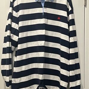 Brooks Brothers Red, White, and Blue Cotton Rugby Shirt